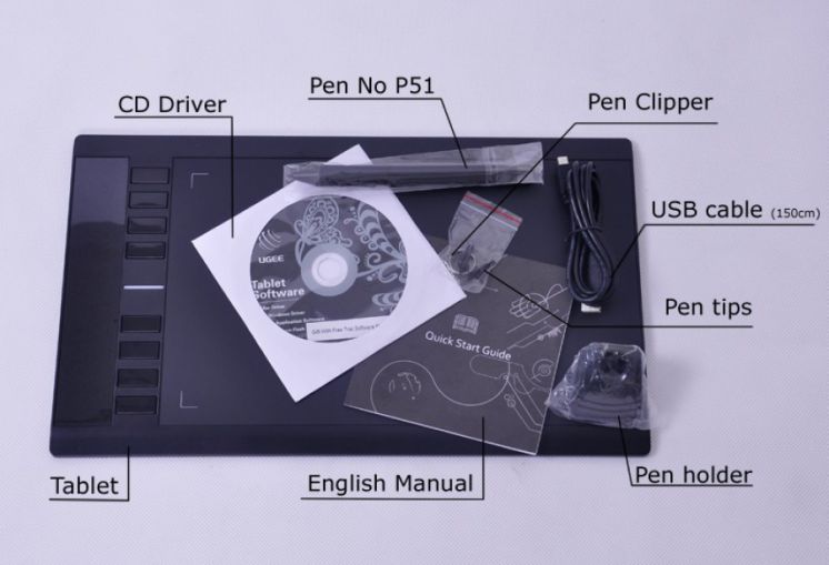 Tableta gr&aacute;fica Ugee M708 de China